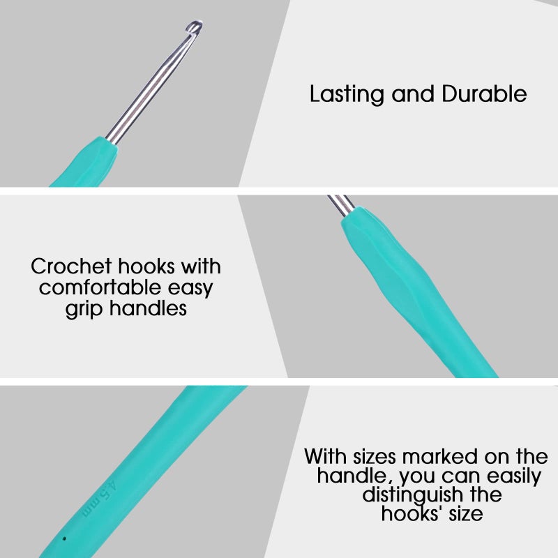 Ruidi 9 Types of Extended Ergonomic Crochet Hooks 2mm-6mm - Image 3